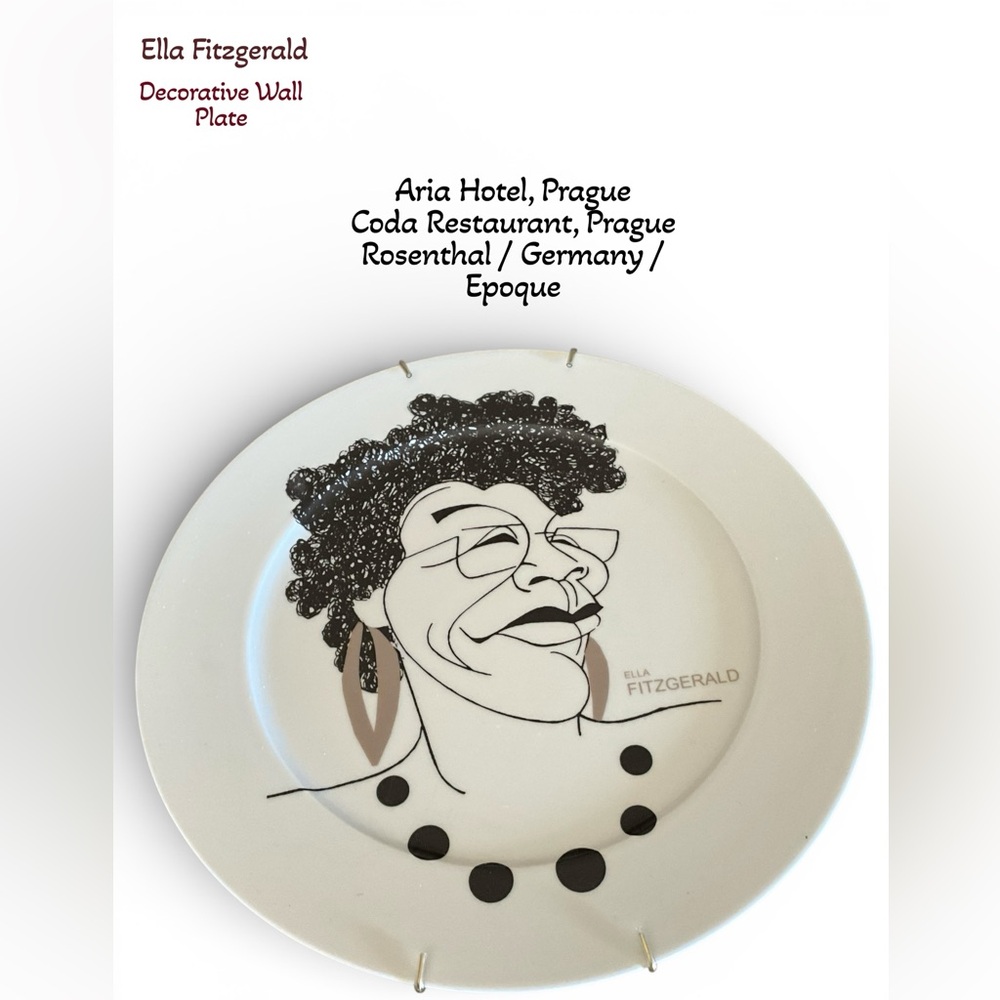 Blecha Rosenthal Germany Ella Fitzgerald Decorative Plate Aria Hotel Prague Jazz